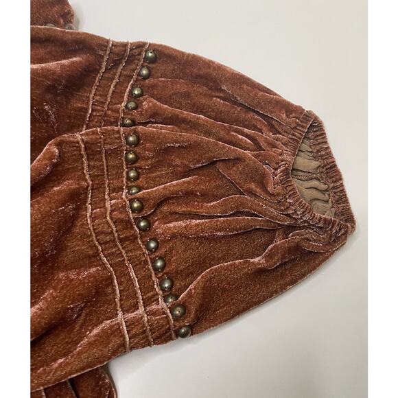 Double D Ranch Velvet Blessing Dress NWT XL Conchos Studs Copper Penny - Picture 10 of 15